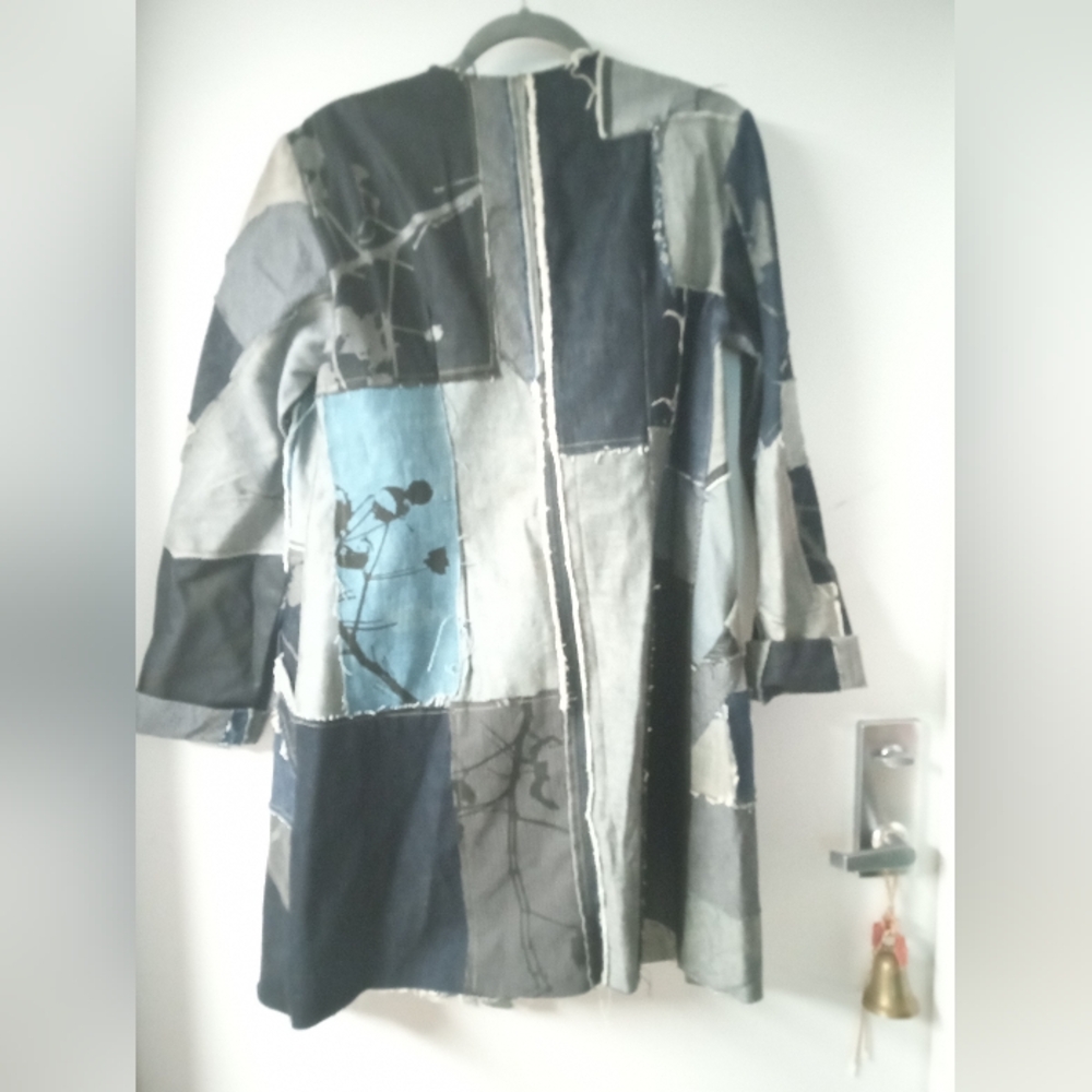 Kate Beak Denim Patchwork Duster Jacket - image 5